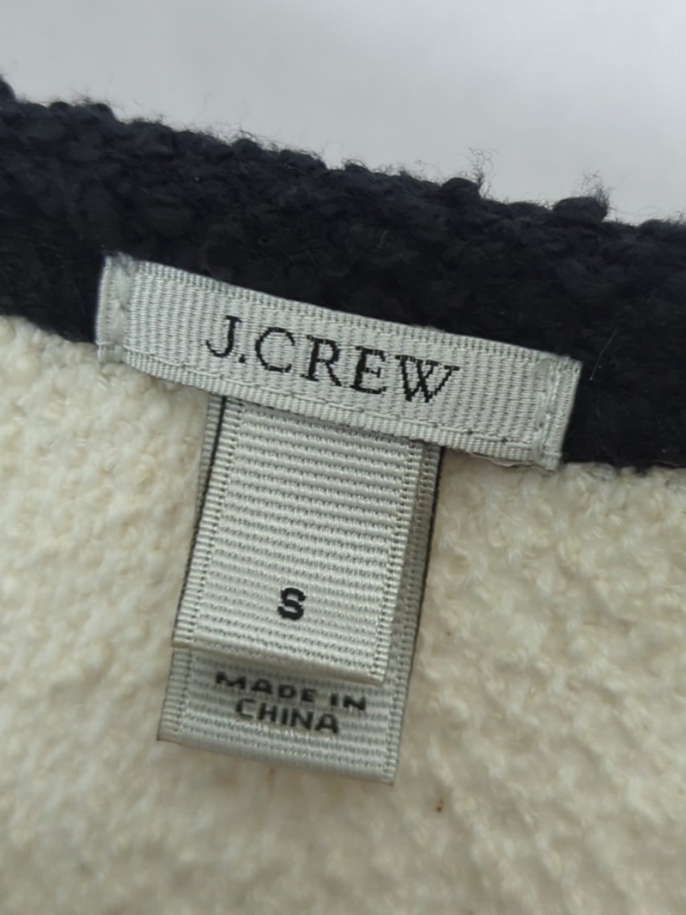 J. CREW • Blogger’s Favorite Boucle Baseball Colorblock Black & White Zip Jacket - Picture 11 of 14